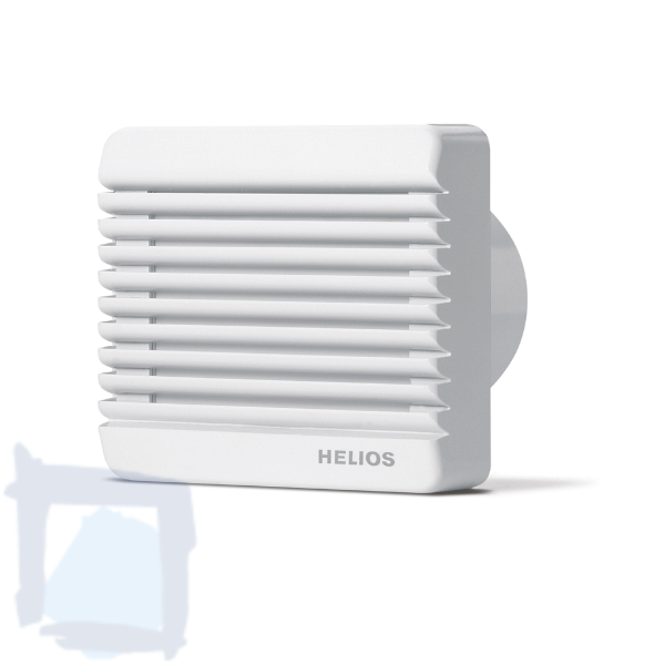 Helios Minilüfter HR90KEZ mit Kugellager elektrischer Verschlußklappe und Nachlaufschalter