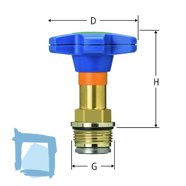 Nussbaum Easy-Top-Oberteil zu Schrägsitzventilen / Batterieventilen 1/2"